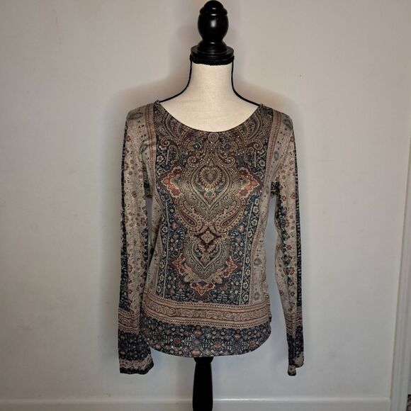 Style & Co Top Women's Small S Bohemian Soft Elegant Rhinestones Career Office - Picture 1 of 8